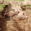 Archaeological Evaluation photograph, Lower Gauls Barrow, Retaining wall 0204