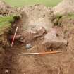 Archaeological Evaluation photograph, Lower Gauls Barrow, Retaining wall 0204