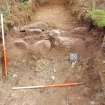 Archaeological Evaluation photograph, Lower Gauls Barrow, Retaining wall 0204