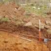 Archaeological Evaluation photograph, Lower Gauls Barrow, W-facing section, Trench 03