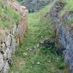 Watching brief photograph, Kindrochit Castle, Exterior, passage way at N end of Tower house