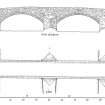 Publication drawing. Kilmichael Bridge; Plan and South elevation.

