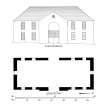 Publication drawing. Taynish House, Barn; ground floor plan and east elevation