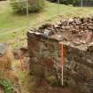 Watching brief photograph, Kindrochit Castle, Deturfed tower house E wall, wall face 18 moving southwards