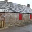 Historic building recording, S extension, general view of W elevation from NW, Angus Folk Museum, Kirk Wynd, Glamis