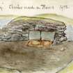 Scanned image of watercolour 'Elsay. Chamber inside on ruins 1902' by John Nicolson.