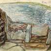 Scanned image of watercolour 'Elsay Broch' by John Nicolson.