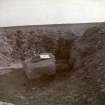 Excavation photograph showing large stone at Elsay Broch. 