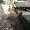 Watching brief, Excavation in progress in W trench from S, New Joiner's Shop, Ancaster Square North, Callander