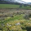 Walkover survey, Part of enclosure wall to E of the building at Bailemeanoch from NW, Ballimore Hydro, Balquhidder