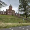 General view from north showing main entrance front of Ravenscraig Hospital, Greenock. 