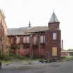 View from west showing rear of west wing of Ravenscraig Hospital, Greenock. 