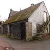 Standing building survey, W gable and fore-stair of S range from NW, Courtyard Buildings, Kenmore Hotel