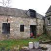 Standing building survey, E range and its junction with the N wall of the library from NW, Courtyard Buildings, Kenmore Hotel