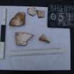 Watching brief, Finds 11, 19th century ceramics 5 sherds, Repairs to S Wall and Gable, Blackhouse G, St Kilda