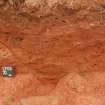 Watching brief photograph, The Snabs, South-southeast-facing section of Roman ditch, base exposed