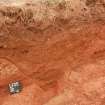 Watching brief photograph, The Snabs, South-southeast facing section of Roman ditch, base exposed