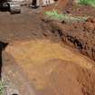 Watching brief photograph, The Snabs, Working shot, excavation of soakaway track- sand deposit ctx 51 visible