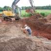 Watching brief photograph, The Snabs, Working shots, excavation of connecting pipe track from septic tank