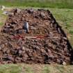 Excavation, Trench B, Trench deturfed and cleaned from S, Blasthill Chambered Tomb, 2009