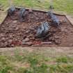 Excavation, Trench A, Trench deturfed and cleaned from W, Blasthill Chambered Tomb, 2009