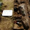 Excavation, Trench B, Blocking of chamber from S, Blasthill Chambered Tomb, 2009