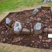 Excavation, Trench A, Cairn material behind forecourt from S, Blasthill Chambered Tomb, 2009