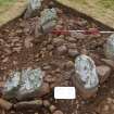 Excavation, Trench A, Cairn material behind forecourt from S, Blasthill Chambered Tomb, 2009