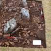 Excavation, Trench A, Bedrock around edge of the kerb from W, Blasthill Chambered Tomb, 2009