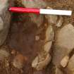 Excavation, Trench B, Pottery sherds in situ, Blasthill Chambered Tomb, 2009