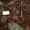 Excavation, Trench A, Cairn and kerb from N, Blasthill Chambered Tomb, 2009