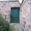 Historic building recording, Structure F, Gate in Meadow Lane boundary wall from N, Archers Hall, 66 Buccleuch Street