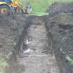 Archaeological evaluation, N end of Trench 4 from NW, Archers Hall, 66 Buccleuch Street