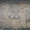 Archaeological evaluation, Trench 7, View of linear cut [025] from above N, Archers Hall, 66 Buccleuch Street