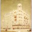 Maules, later known as Binns, Princes Street, Edinburgh.
Sketch elevations of proposed new frontage.