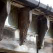 Detail of wooden corbels on stables workshop at The Steading, Nether Blainslie. 