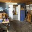 Interior view of varnishing room in stables workshop at The Steading, Nether Blainslie.