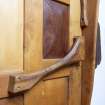 Interior view showing detail of door handle to bathroom on first floor of house at The Steading, Nether Blainslie.