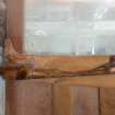 Interior view showing detail of door handle to workshop at The Steading, Nether Blainslie.