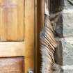 Detail of doorbell at entrance to house at The Steading, Nether Blainslie.