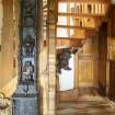 Interior view showing staircase from ground floor in house at The Steading, Nether Blainslie.