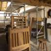 Interior view of store in stables workshop at The Steading, Nether Blainslie.