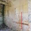 Standing building recording, Interior W-facing brick partition walls with shelf scars, Allanbank, Duns, Scottish Borders