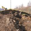 Watching brief, NE-facing section where weir was removed by water, Cullochy Combing Weir, Caledonian Canal, Highland