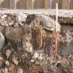 Watching brief, Post holding in the rubble against washed away clay, Cullochy Combing Weir, Caledonian Canal, Highland