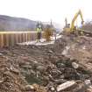 Watching brief, Working shots of the removal of cobbles, Cullochy Combing Weir, Caledonian Canal, Highland