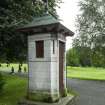 Pittencrieff Park, general view of telephone box from north east.