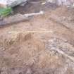 Environment Improvement Project, Scottish Seabird Centre, North Berwick, Trench 1 once 007 cleanew away showing possible burial, NW Aspect