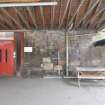 Historic building survey, Exterior N-facing wall of the 1920 Gymnasium building supporting the canopy roof, Leith Academy Primary School, Edinburgh