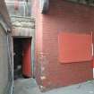 Historic building survey, The base of the chimney and entrance to the boiler room, Leith Academy Primary School, Edinburgh